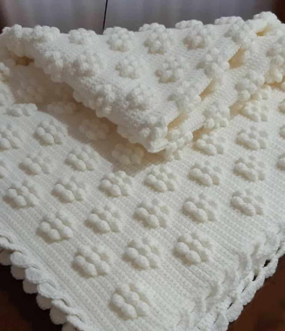 Çiçek Popcornlu Bebek Battaniyesi Yapımı