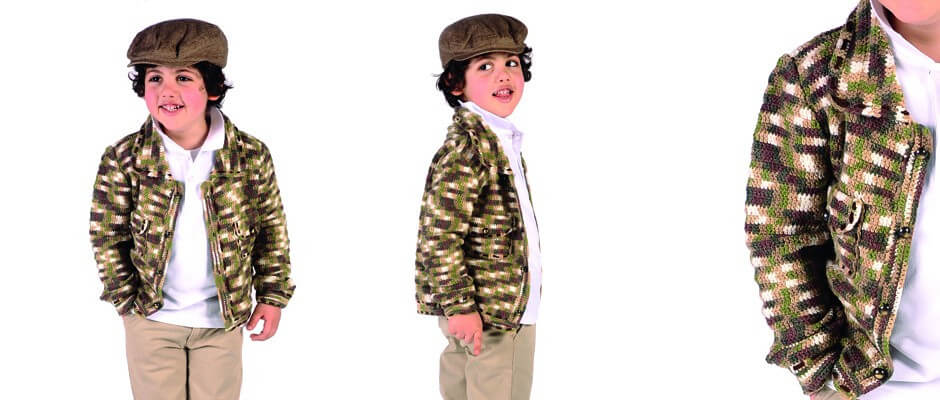 Erkek Çocuk Kamuflaj Desenli Örgü Hırka Yapımı